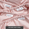 Salmon Pink, Lyocell Cotton sheet set, including flat sheet, fitted sheet, and two pillow cases. With Long side Short Side Tags.